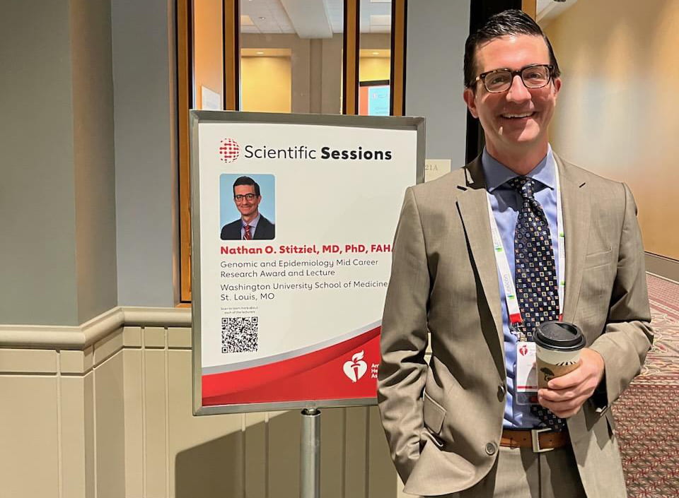 Nathan O. Stitziel, MD, PhD, FAHA selected as the Genomic and Precision Medicine and Epidemiology Mid-Career Research Award Lecturer  at the 2023 American Heart Association Scientific Sessions.